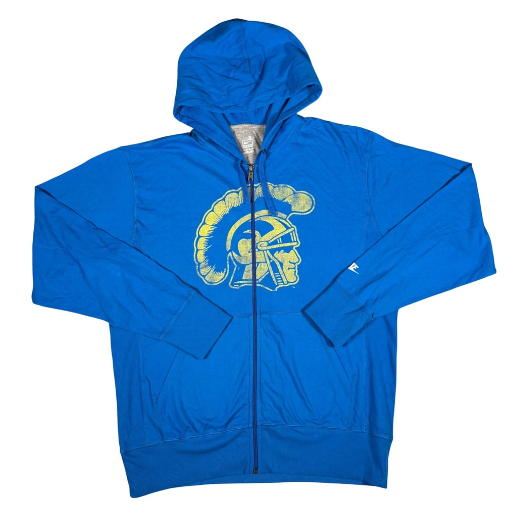 Nike USC Trojans Full Zip‎ Hoodie Mens XL Blue Yellow Graphic Lightweight Jacket